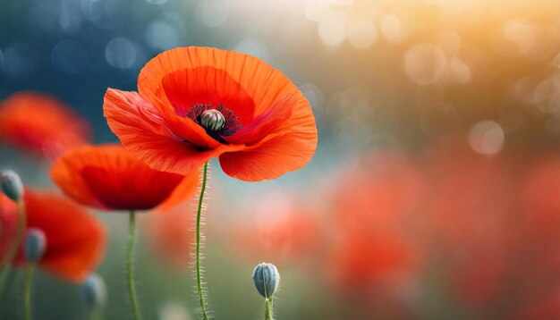 flor de papoula vermelha em um fundo solene simbolizando o Dia da Memória, o Dia do Armistício e o Dia Anzac