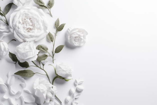 Flor de primavera fundo romântico casamento floral bela flor branca celebração natureza IA generativa