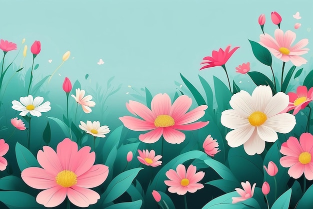 Flor de Primavera Ilustração de fundo natural AI Generative