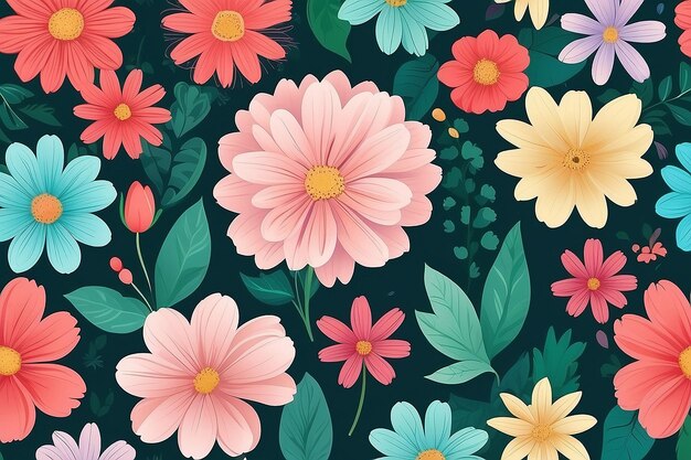 Flor de Primavera Ilustração de fundo natural AI Generative