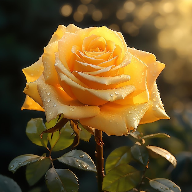 flor de rosa em amarelo