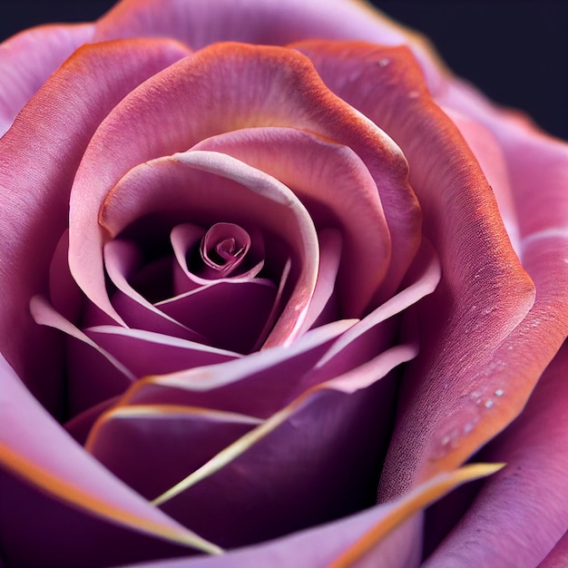 Flor de rosas cor de rosa em fundo escuro