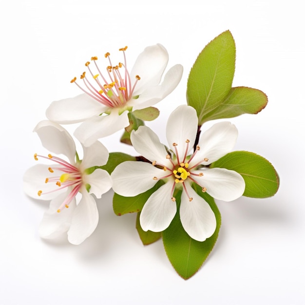 Flor de shadblow serviceberry com fundo branco