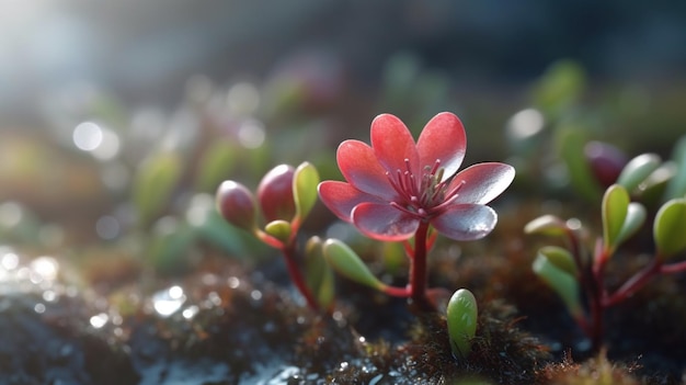 Flor de uva-ursina belamente floresceu IA generativa