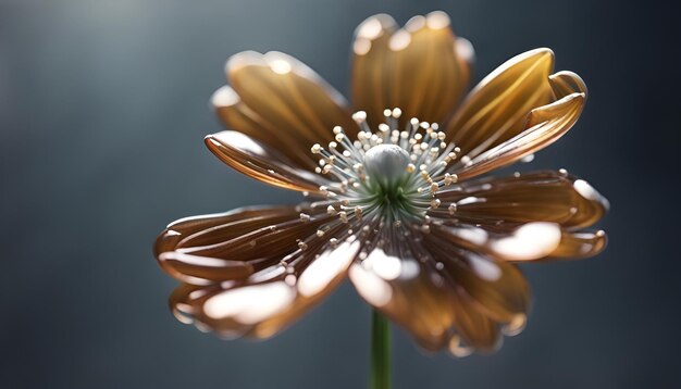 Foto flor de vidro com fundo escuro