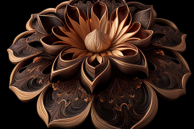 flor decorativa feita de madeira e papel Generative ai