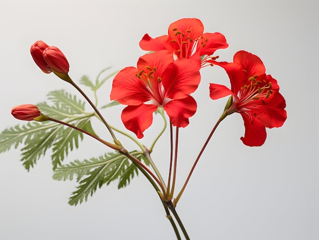 La flor de Delonix Regia en el fondo del estudio, la flor de delonix regia, las hermosas imágenes de flores.