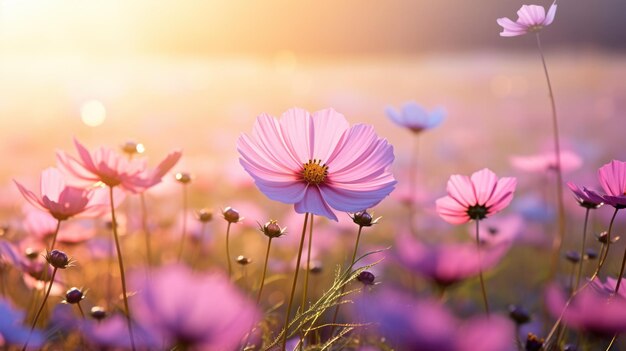 flor do cosmos na natureza luz solar