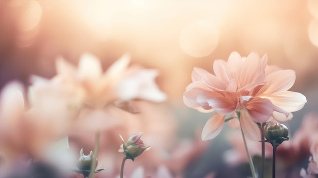 Flor dulce de ensueño suave para el fondo del romance del amor IA generativa