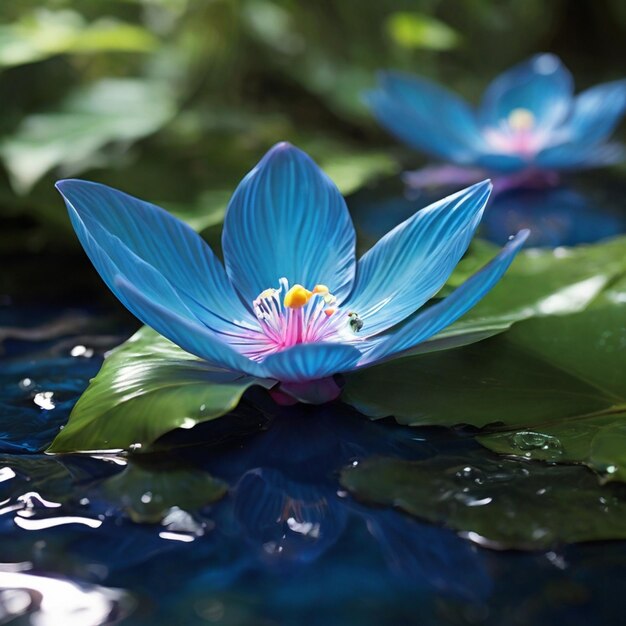 La flor es azul.