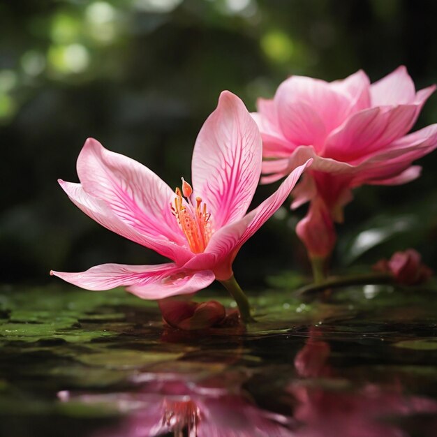 La flor es rosa.