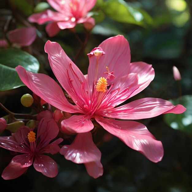 La flor es rosa.