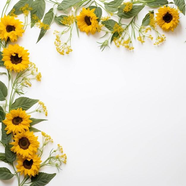 Foto flor del estado flores hermosas flores silvestres flores de girasol marco de frontera asimina triloba girasol