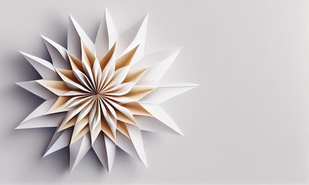 Flor de estrella fugaz hecha de papel artesanal IA generativa