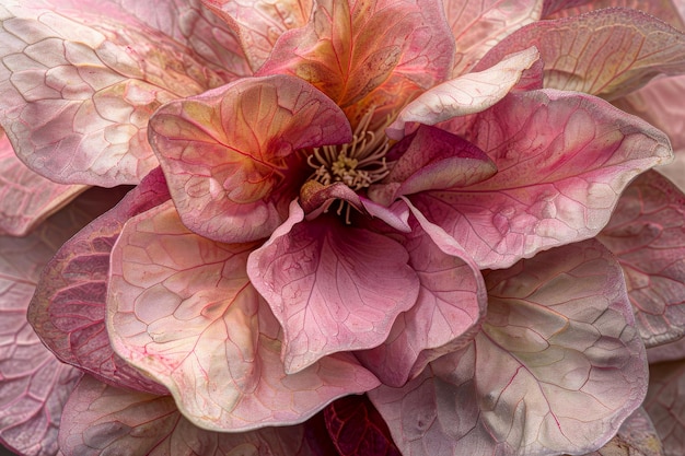 Flor etérea Flor rosa delicada que despliega sus pétalos