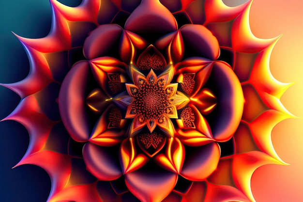 Flor exótica abstracta Fondo de formas fractales fantásticas Fondo de pantalla de vacaciones Arte fractal digital