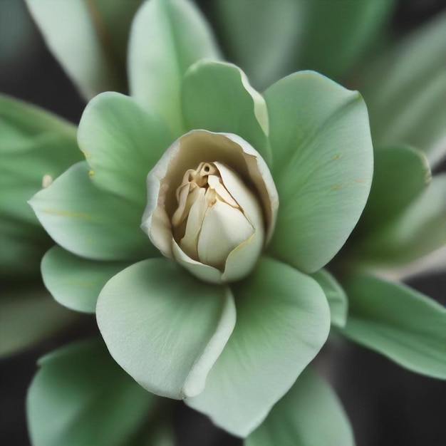 Foto una flor con una flor blanca en el medio