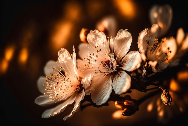 Flor de flor durante la hora dorada