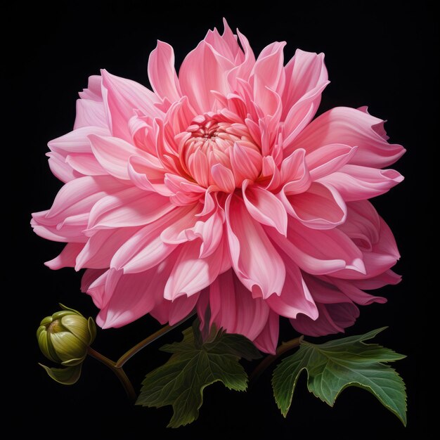 La flor de la flor rosada realista