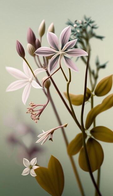 Una flor en un florero con un fondo verde