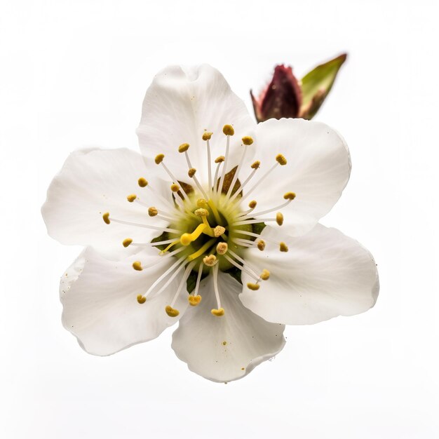 Una flor con un fondo blanco y la palabra cereza en ella