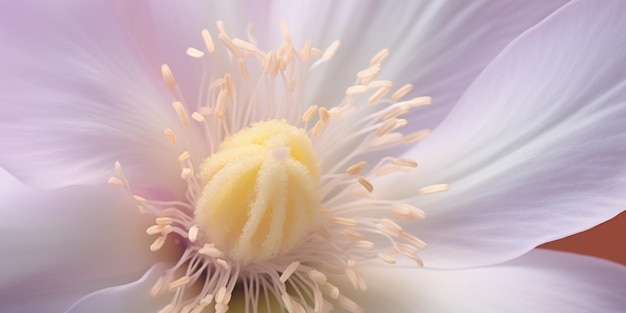 Una flor con fondo rosa.