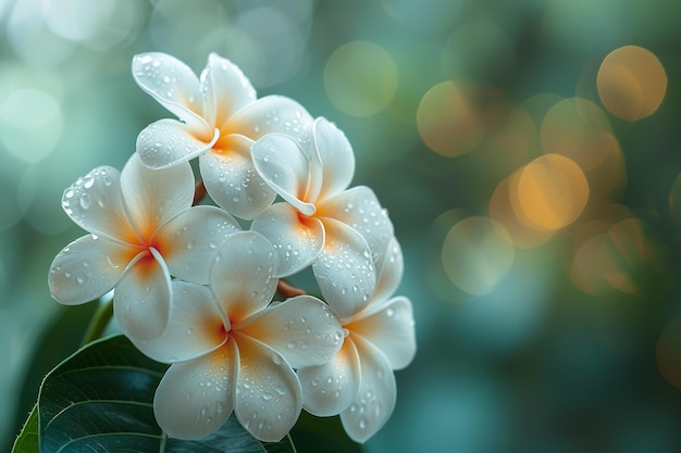 Flor de frangipani blanco