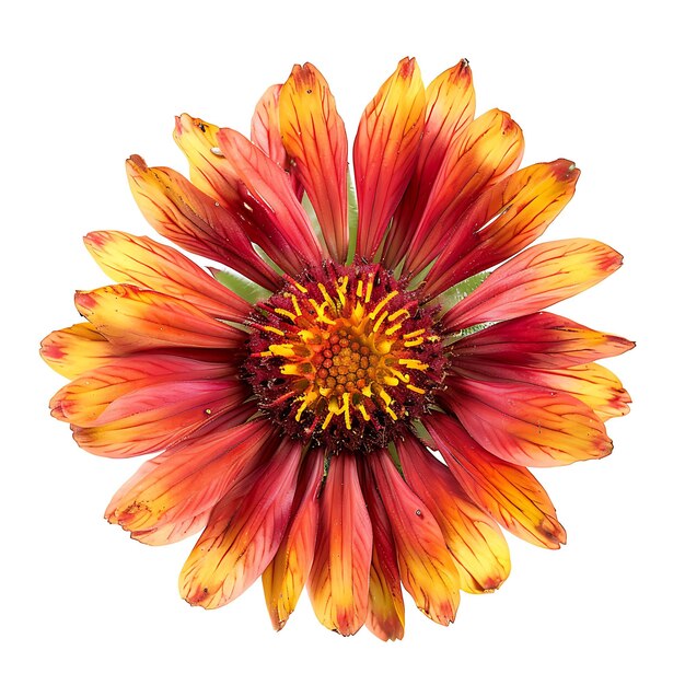 Foto la flor de gaillardia con vibrantes tonos rojos y amarillos el flowe clipart aislado en blanco bg natural