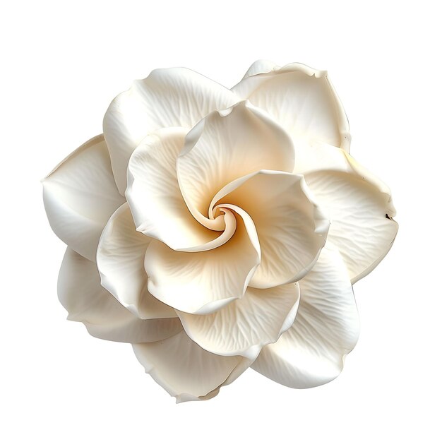 Flor de gardenia con color blanco cremoso y elegante el flujo Clipart aislado en blanco BG Natural