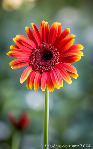 Foto la flor de gerbera roja generada por ai