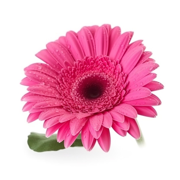 Flor de gerbera rosa aislada sobre fondo blanco generar ai