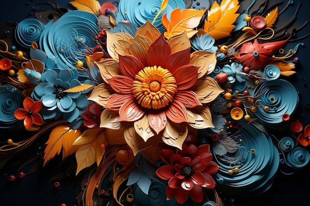 flor graffiti arte realista floral fondo