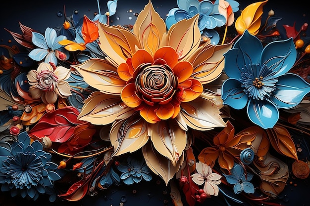 flor graffiti arte realista floral fondo