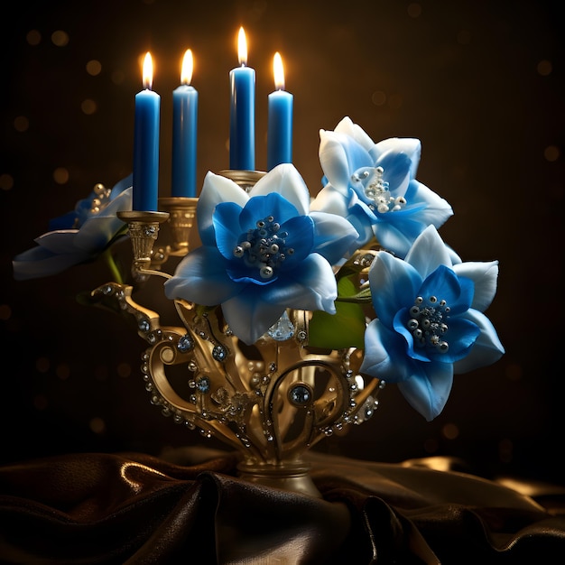 Flor de Hanukkah Menorá