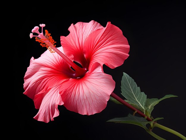 La flor de Hibisco Rosa en el fondo del estudio la flor de Hibiscus Rosa en solitario las hermosas imágenes de flores