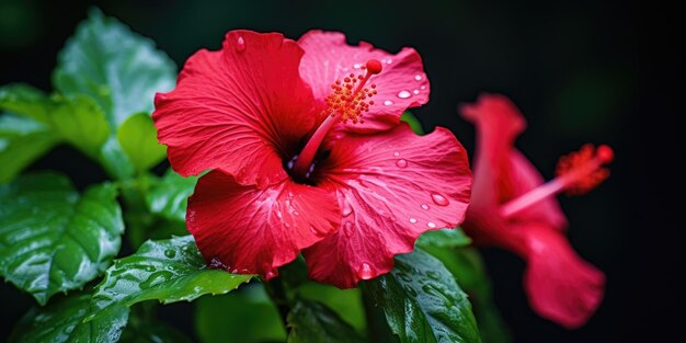 La flor del hibisco rosa tropical