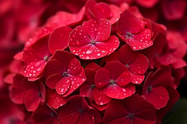 Foto la flor de la hortensia roja de cerca