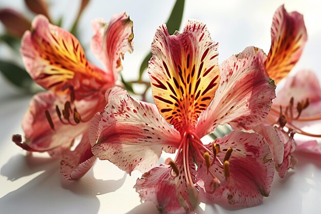 Flor de invierno grande roja y blanca Hippeastrum amaryllis de cerca