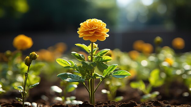 Foto una flor en un jardín.