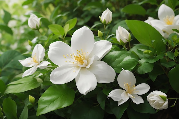 Flor de jazmín en vegetación