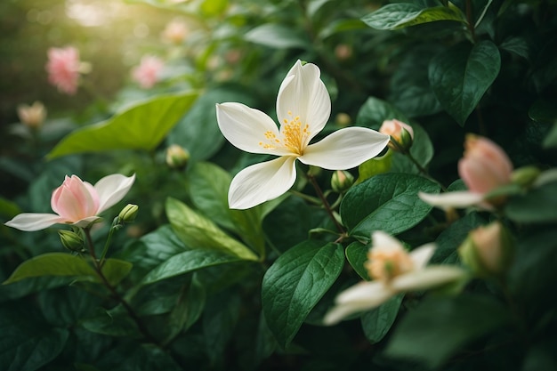 Flor de jazmín en vegetación