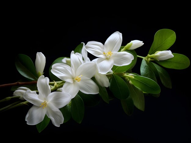 Foto la flor de jesmín en el fondo del estudio, la flor de jesmín en solitario, hermosas imágenes de flores.