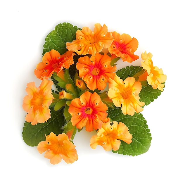 Flor de Lantana con naranja vibrante y color fresco el Flowe Clipart aislado en blanco BG Natural