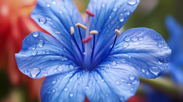 Flor de Lechenaultia azul IA generativa bellamente florecida