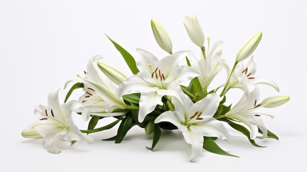 La flor de lirio aislada sobre un fondo blanco