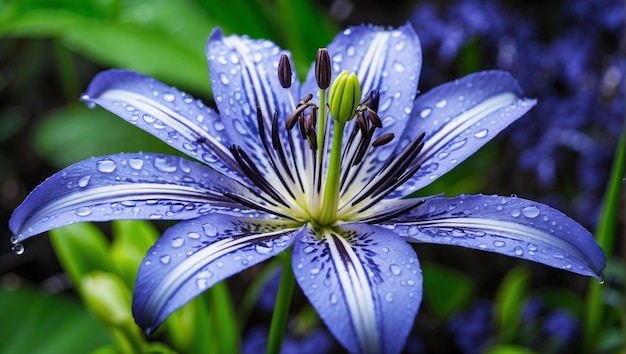 Foto la flor del lirio azul de agapanthus praecox