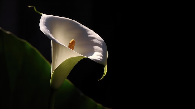 Una flor de lirio blanco al sol