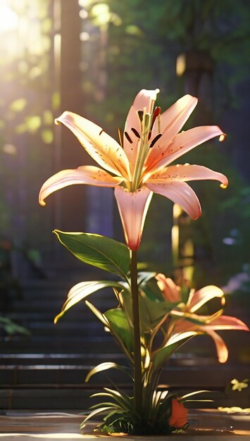 Foto una flor de lirio blanco en la naturaleza