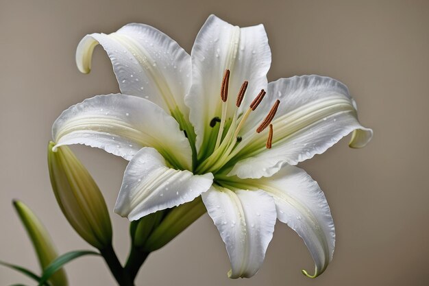 Flor de lirio blanco con texturas detalladas