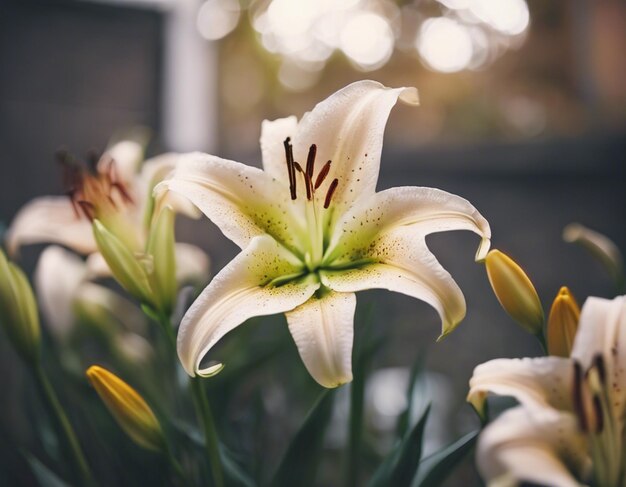 Una flor de lirio blanco